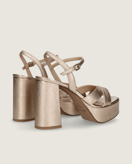 MASCARÓ TINA ROSE GOLD METALLIC PLATFORM SANDAL