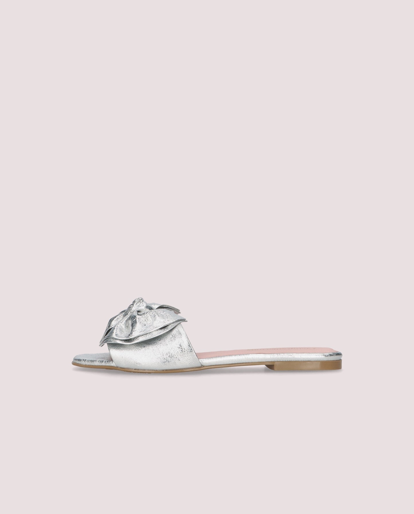 Stella Bow Slide — Silver Metallic