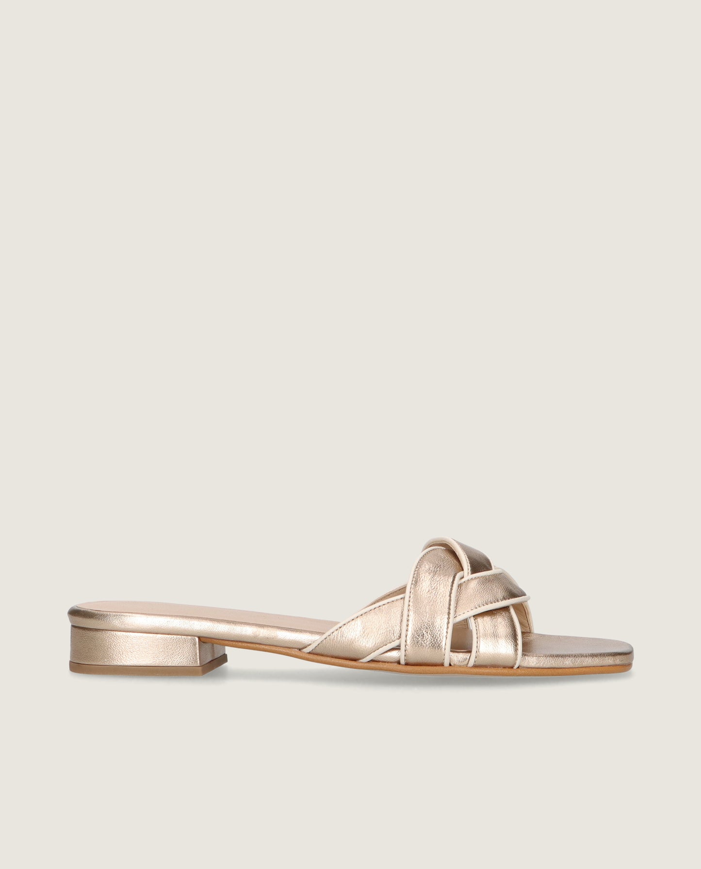 MASCARÓ GOLDIE METALLIC SLIDE SANDAL