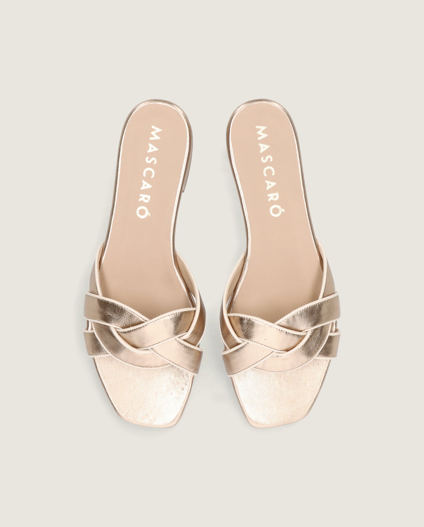 MASCARÓ GOLDIE METALLIC SLIDE SANDAL