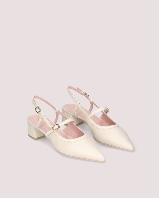 Aria Slingback Mary Janes — Ivory