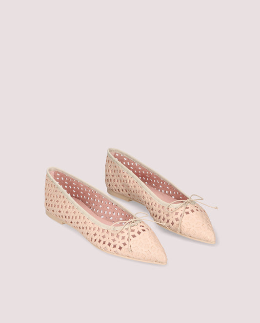 ELLA BALLERINA IN IVORY LEATHER