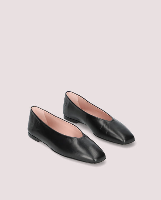 CAMILLE BALLERINA IN BLACK LEATHER