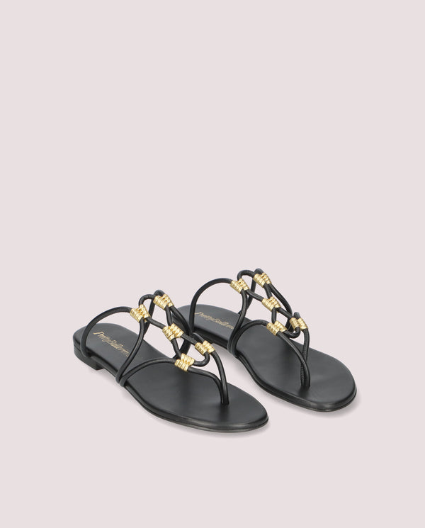 JUDY SANDAL IN BLACK LEATHER