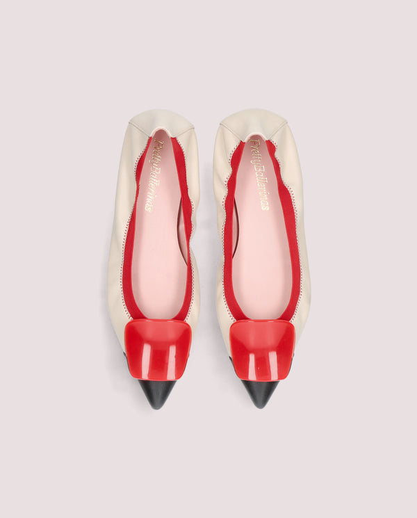 PARIS WHITE SKIN BALLERINAS