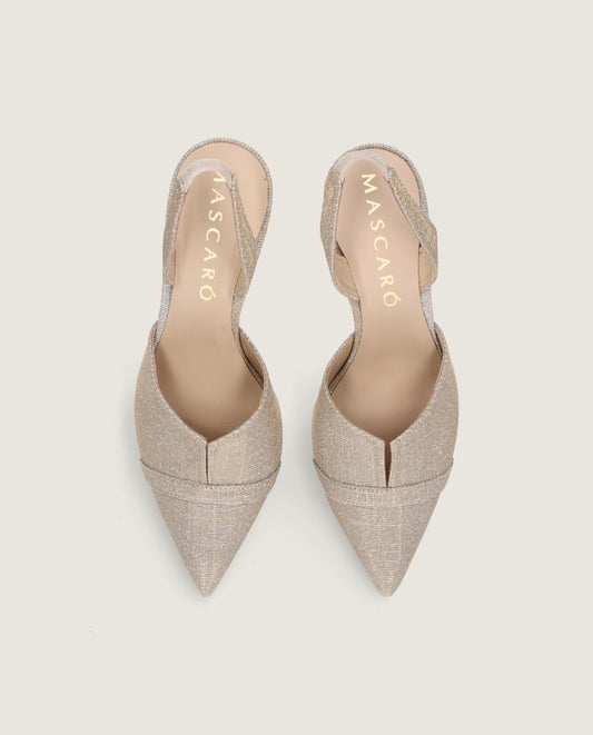 MASCARÓ LAUREN SHIMMER POINTED SLINGBACK PUMP