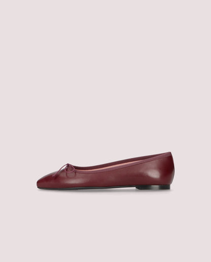 Camille Burgundy Ballet Flat - side view