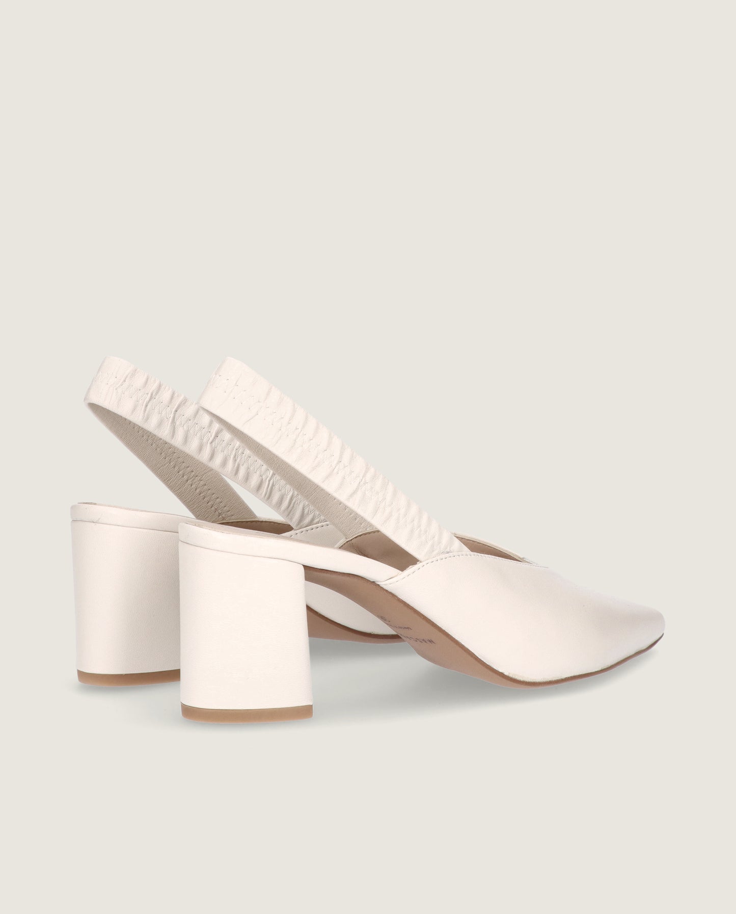 MASCARÓ KATHERINE WHITE LEATHER BLOCK HEEL SLINGBACK