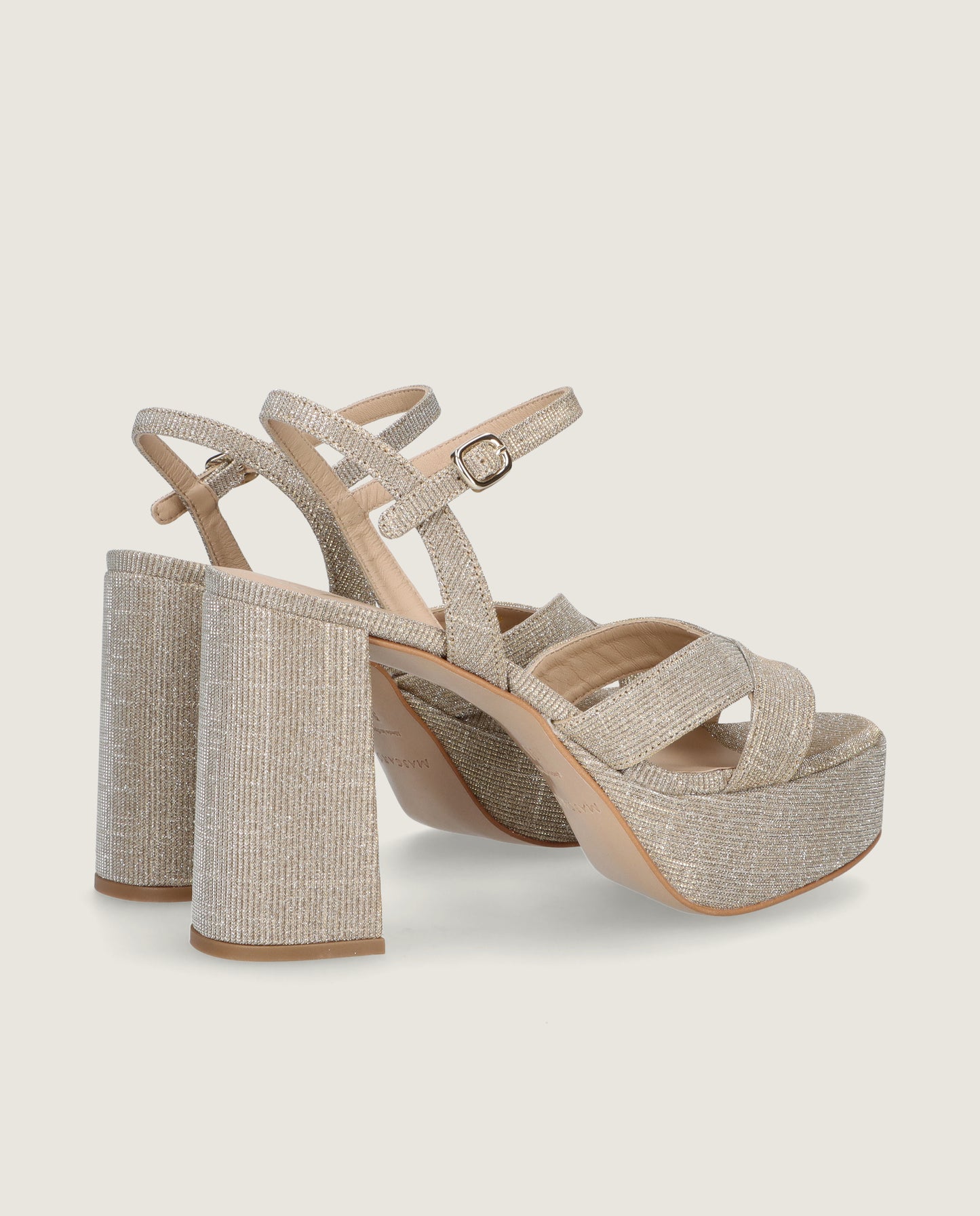 MASCARÃ“ GLORIA GLITTER SHIMMER PLATFORM SANDAL