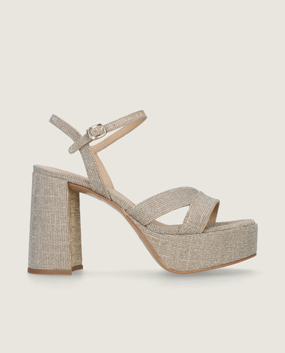 MASCARÃ“ GLORIA GLITTER SHIMMER PLATFORM SANDAL