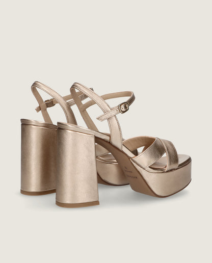 MASCARÓ TINA ROSE GOLD METALLIC PLATFORM SANDAL