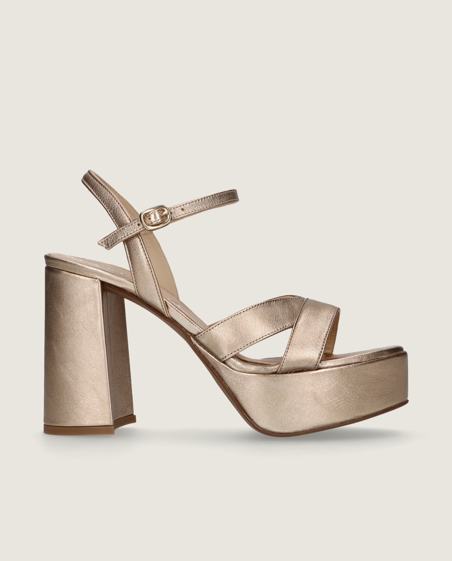 MASCARÓ TINA ROSE GOLD METALLIC PLATFORM SANDAL