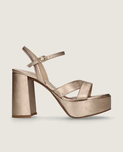 MASCARÓ TINA ROSE GOLD METALLIC PLATFORM SANDAL
