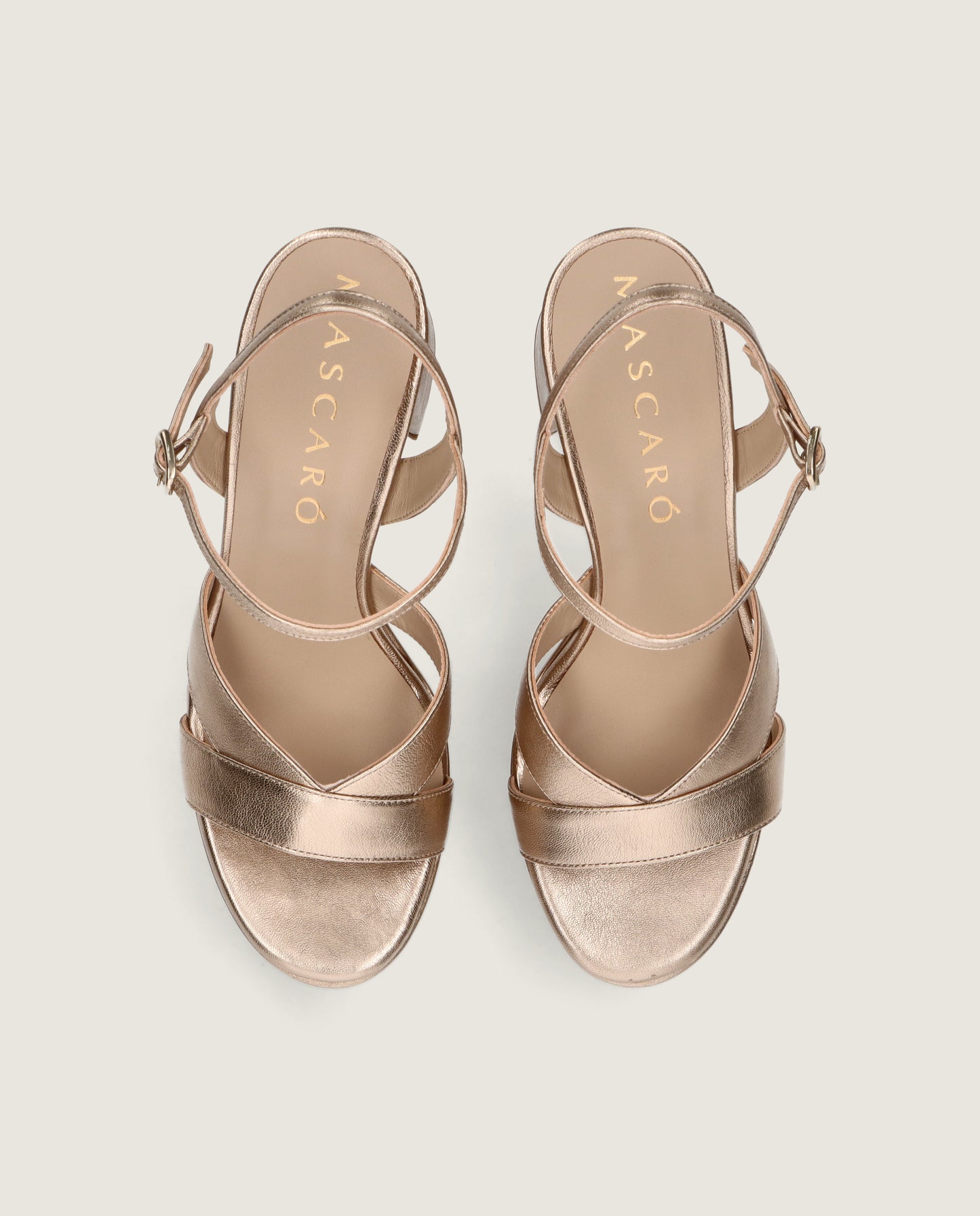 MASCARÓ TINA ROSE GOLD METALLIC PLATFORM SANDAL