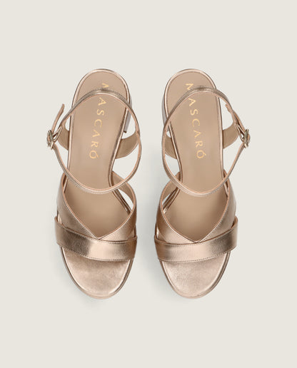MASCARÓ TINA ROSE GOLD METALLIC PLATFORM SANDAL