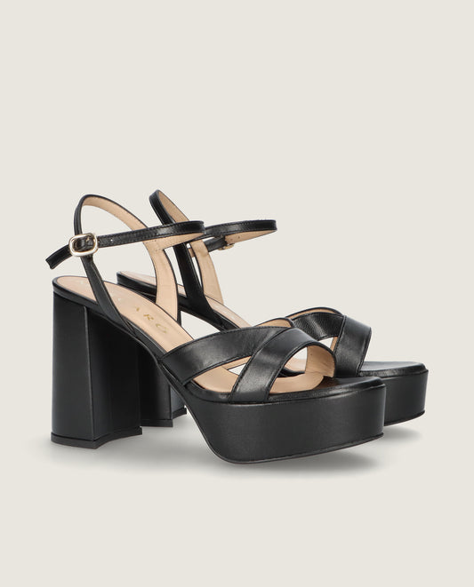 MASCARÓ CHER BLACK LEATHER PLATFORM SANDAL