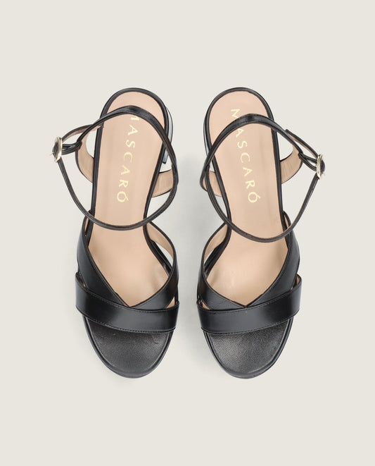 MASCARÓ CHER BLACK LEATHER PLATFORM SANDAL