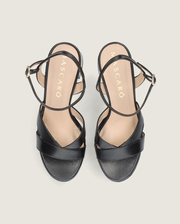 MASCARÓ CHER BLACK LEATHER PLATFORM SANDAL