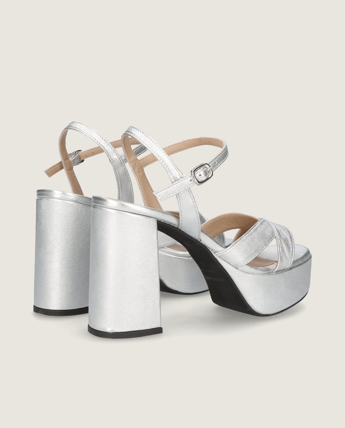 MASCARÃ“ DONNA SILVER METALLIC PLATFORM SANDAL