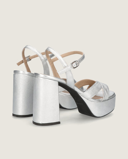 MASCARÃ“ DONNA SILVER METALLIC PLATFORM SANDAL