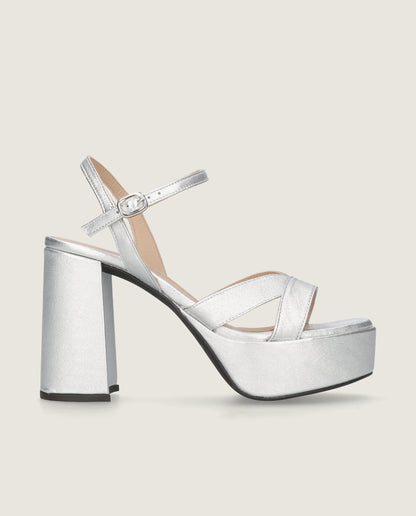 MASCARÃ“ DONNA SILVER METALLIC PLATFORM SANDAL