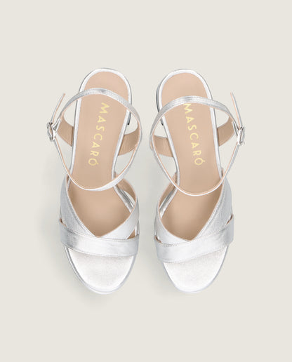 MASCARÓ DONNA SILVER METALLIC PLATFORM SANDAL