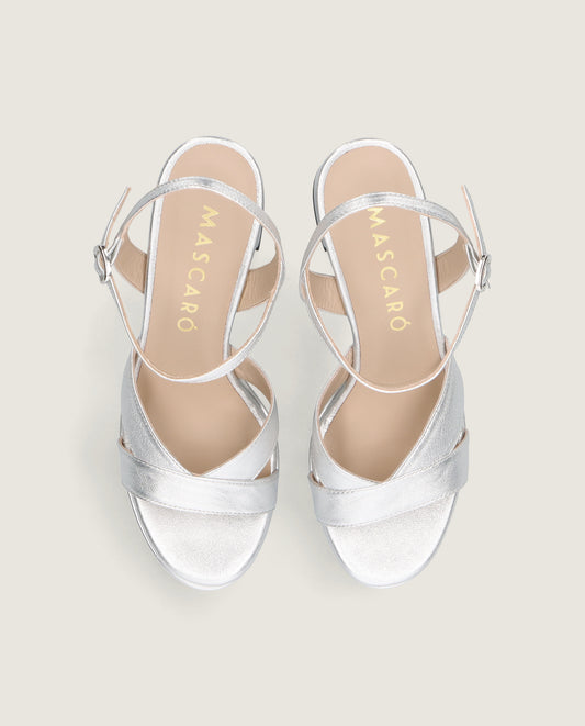 MASCARÓ DONNA SILVER METALLIC PLATFORM SANDAL