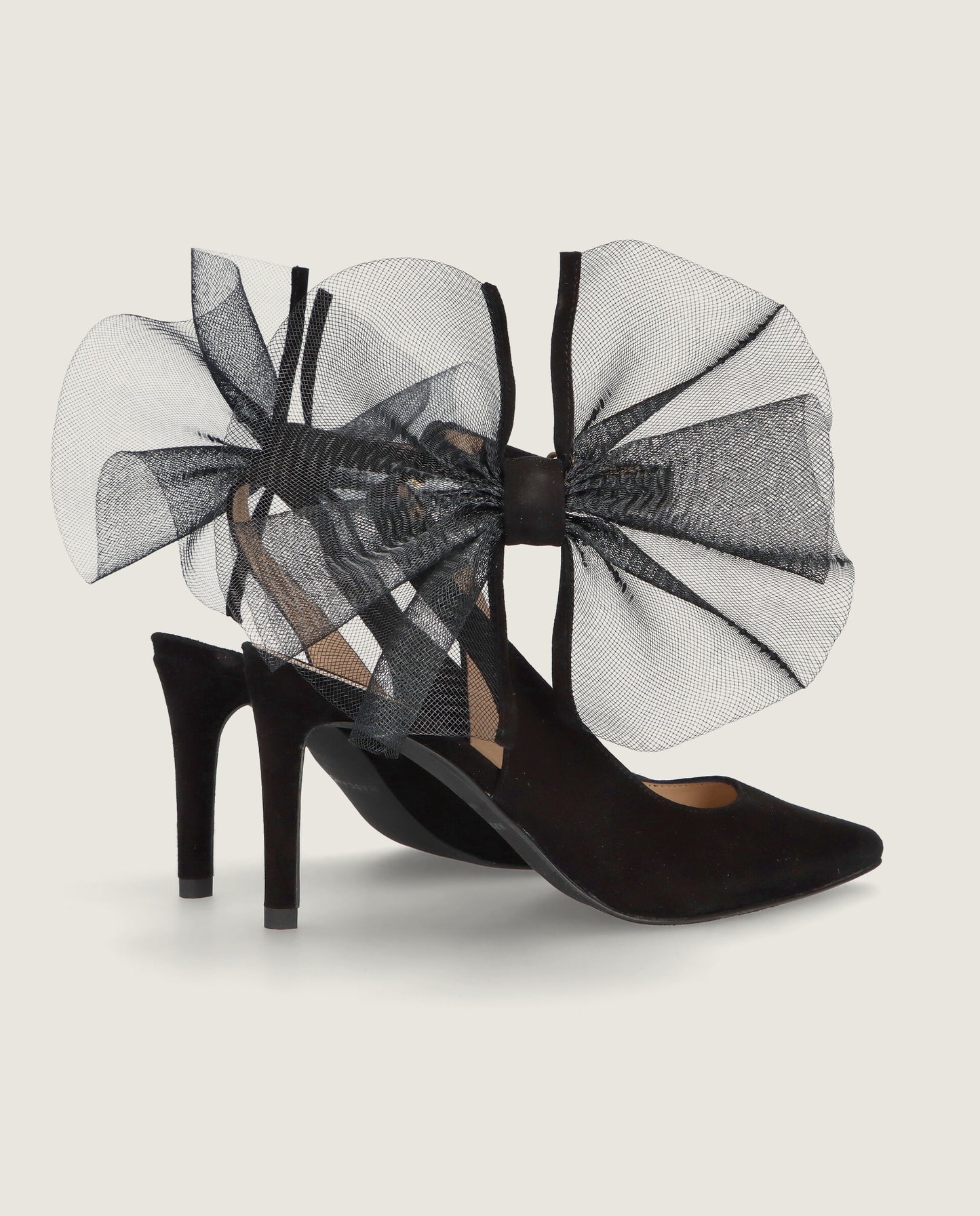 MASCARÃ“ GRETA TULLE BOW SUEDE PUMP