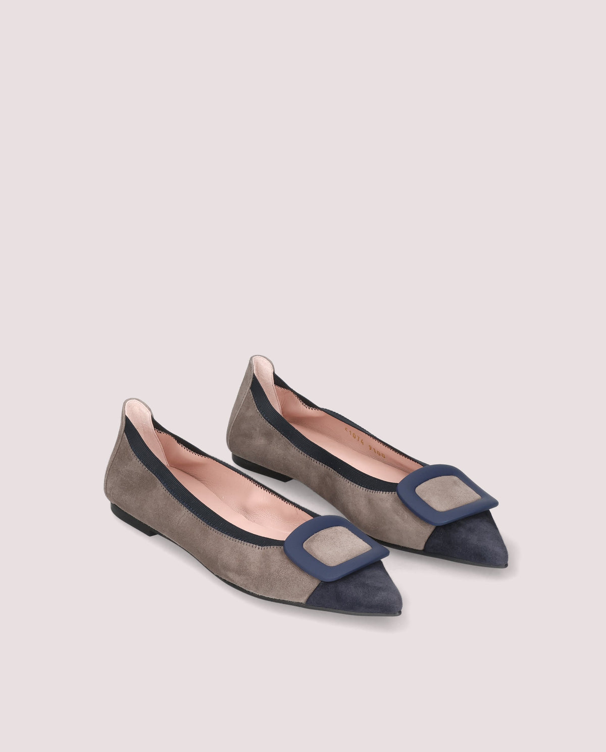 Nicole Taupe Buckle Flat - angled view