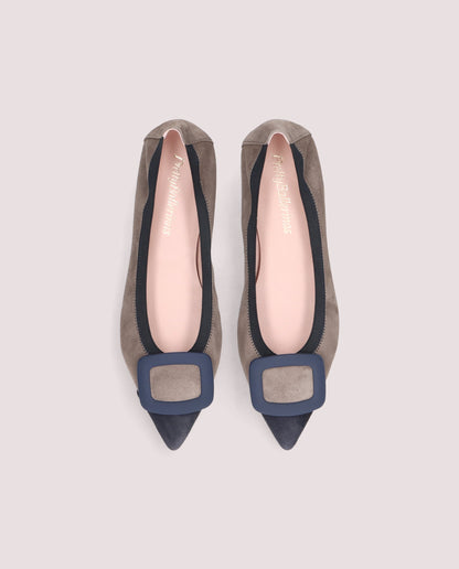 Nicole Taupe Buckle Flat - top view
