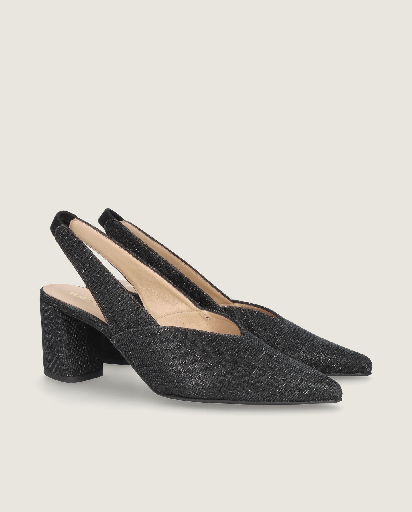 MASCARÓ DIANA SHIMMER BLOCK HEEL SLINGBACK
