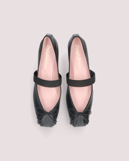 KRISTEN BALLET FLATS BLACK LEATHER
