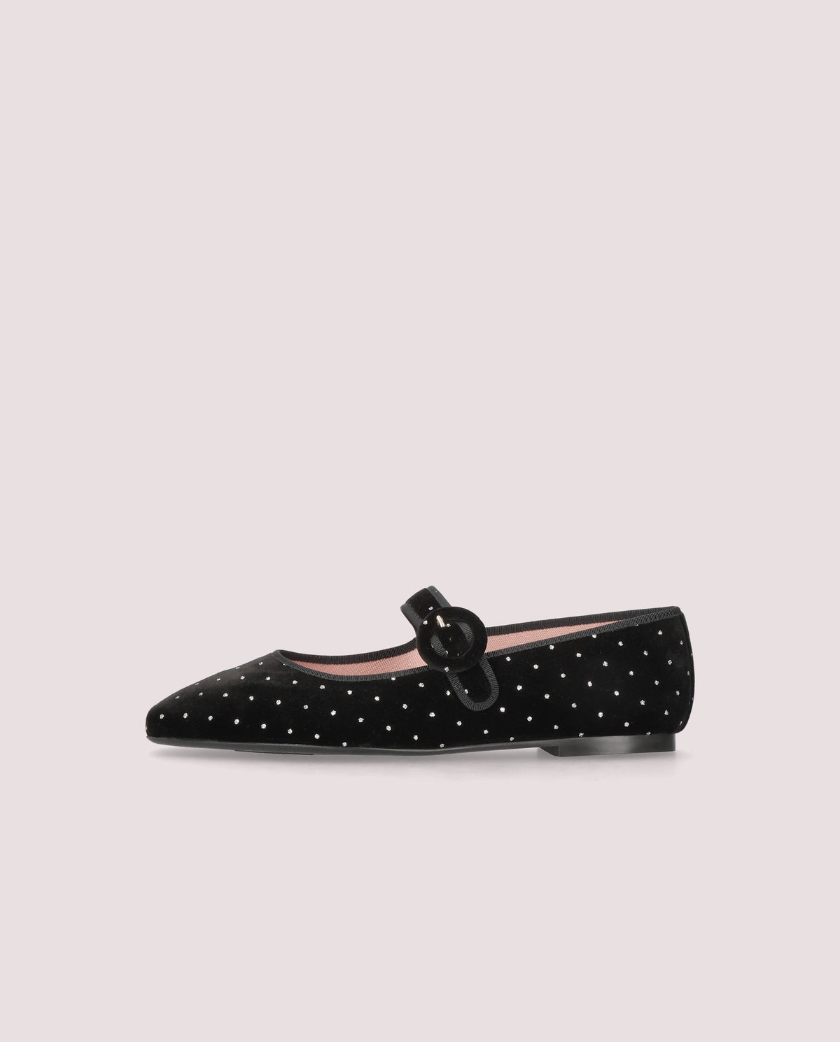 Camille Black Studded Velvet Mary Jane