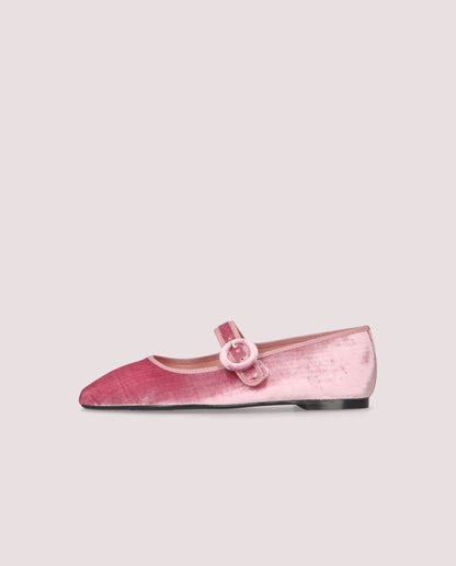 CAMILLE PINK VELVET MARY JANE BALLET FLAT