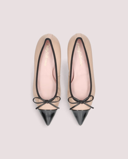 Ella Kitten Heel — Nude & Black