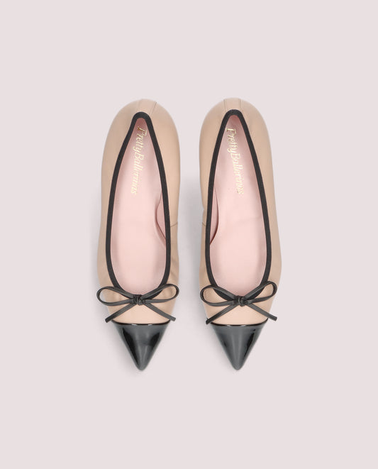 Ella Kitten Heel — Nude & Black