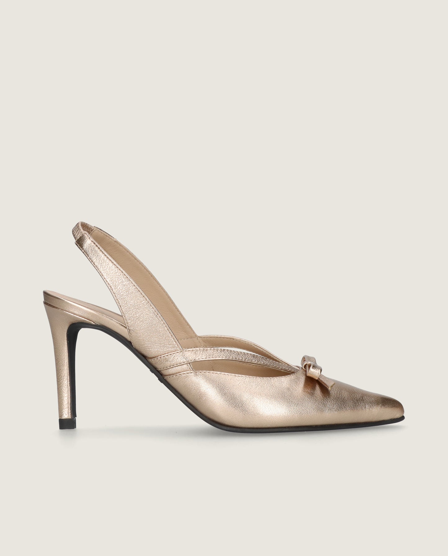 MASCARÃ“ SOPHIA METALLIC BOW POINTED SLINGBACK PUMP