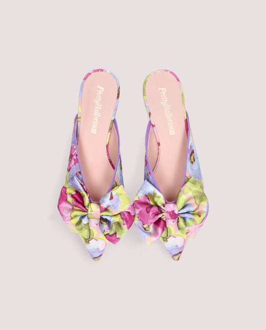 Giardino Bow Mule — Watercolour Floral