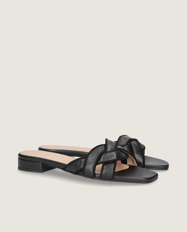 MASCARÓ AUDREY BRAIDED LEATHER SLIDE SANDAL