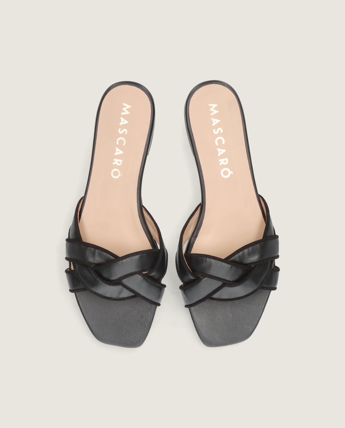 MASCARÃ“ AUDREY BRAIDED LEATHER SLIDE SANDAL