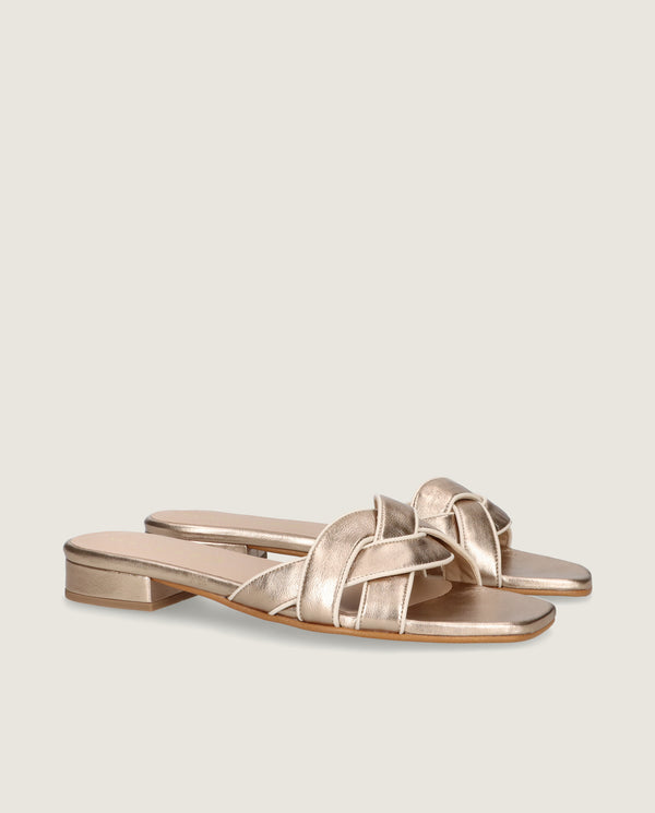 MASCARÓ GOLDIE METALLIC SLIDE SANDAL