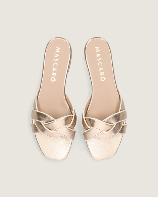 MASCARÃ“ GOLDIE METALLIC SLIDE SANDAL