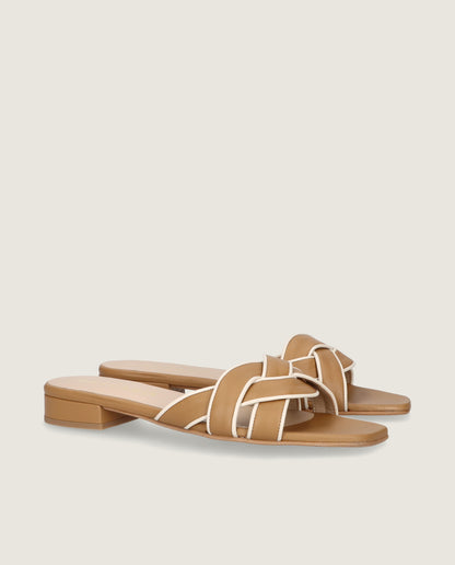 MASCARÓ JANE BRAIDED LEATHER SLIDE SANDAL