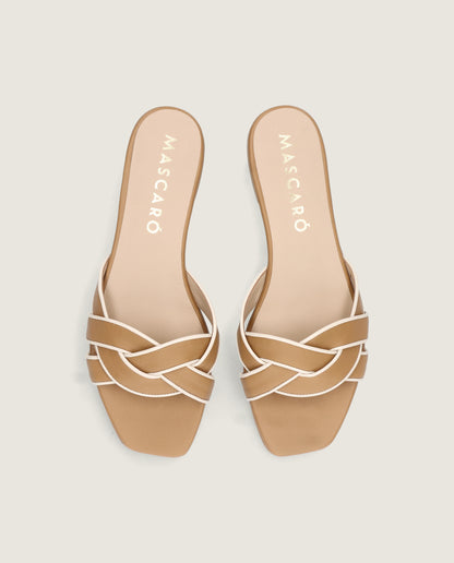 MASCARÓ JANE BRAIDED LEATHER SLIDE SANDAL