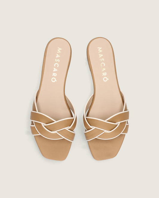 MASCARÃ“ JANE BRAIDED LEATHER SLIDE SANDAL