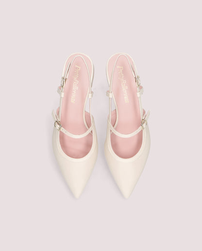 Aria Slingback Mary Janes — Ivory