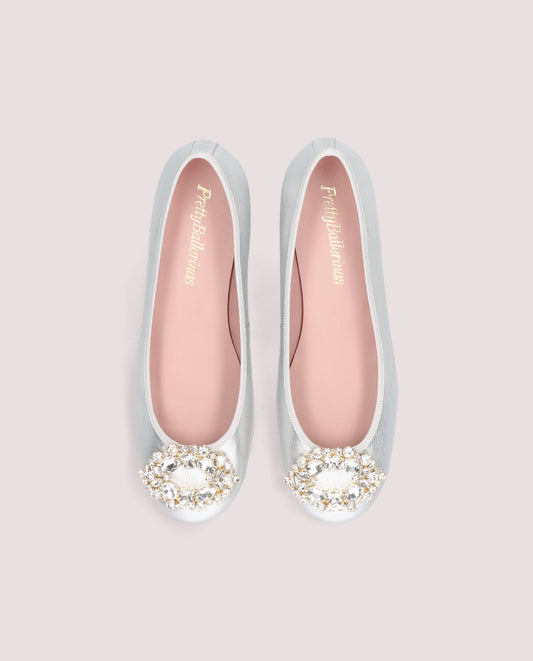 Duchess Jewel Pump — Silver