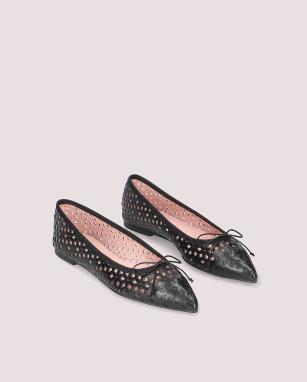 ELLA BALLERINA IN BLACK LEATHER