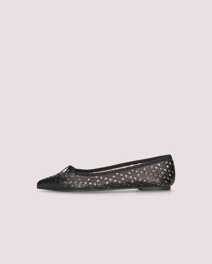 ELLA BALLERINA IN BLACK LEATHER
