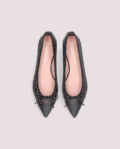 ELLA BALLERINA IN BLACK LEATHER